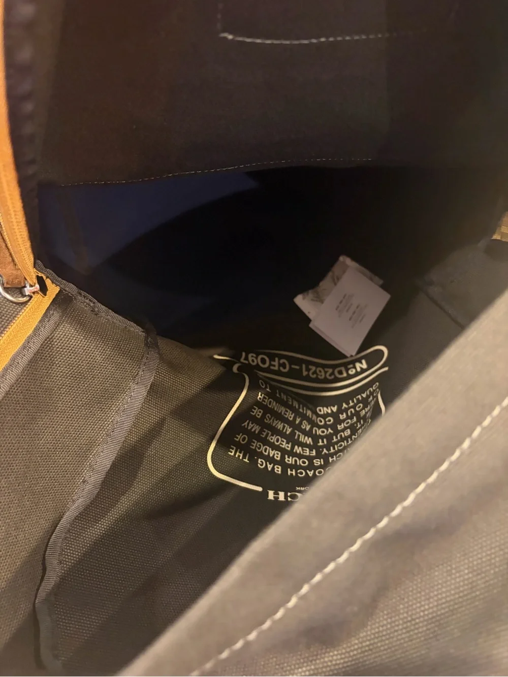 Coach Canvas Backpack with Tan Leather Trim new with tag black